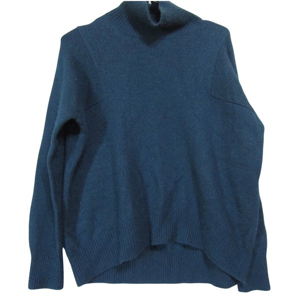 Athleta Sweaters - Athleta‎ Sweater Womens S Blue Good Wool Cashmere Mock Neck High Low Hem